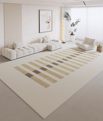 Living Room Rug Placement Ideas, Modern Rugs in Dining Room, Bedroom Geometric Area Rugs, Contemporary Modern Rugs for Kitchen-Silvia Home Craft