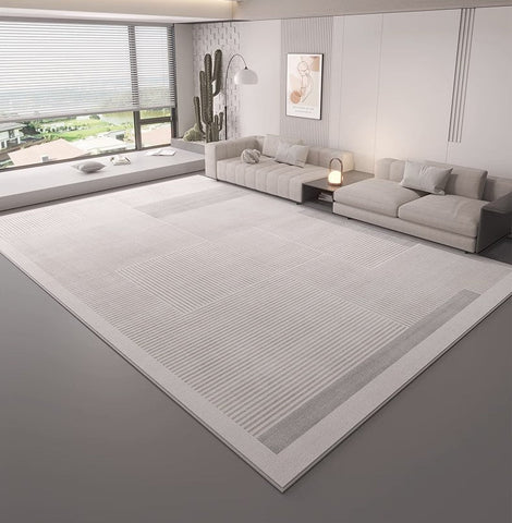Abstract Contemporary Rugs for Bedroom, Grey Modern Rugs under Sofa, Large Modern Rugs in Living Room, Dining Room Floor Rugs, Modern Rugs for Office-Silvia Home Craft