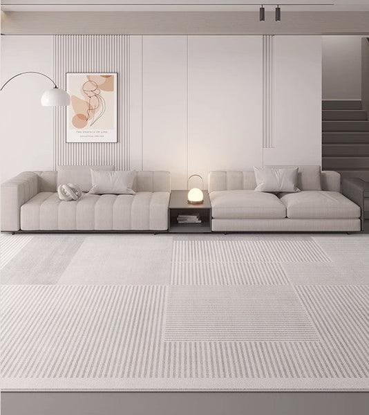 Abstract Contemporary Rugs for Bedroom, Grey Modern Rugs under Sofa, Large Modern Rugs in Living Room, Dining Room Floor Rugs, Modern Rugs for Office-Silvia Home Craft