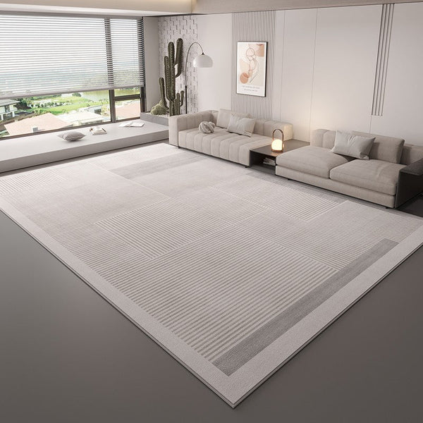 Abstract Contemporary Rugs for Bedroom, Grey Modern Rugs under Sofa, Large Modern Rugs in Living Room, Dining Room Floor Rugs, Modern Rugs for Office-Silvia Home Craft