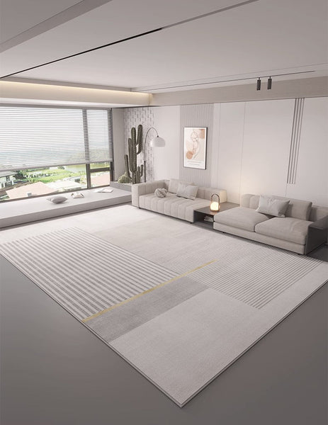 Living Room Contemporary Modern Rugs, Grey Abstract Geometric Modern Rugs, Bedroom Modern Rugs, Modern Rugs for Dining Room-Silvia Home Craft