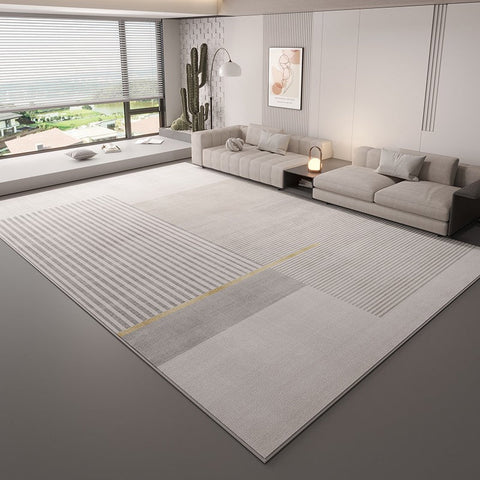 Living Room Contemporary Modern Rugs, Grey Abstract Geometric Modern Rugs, Bedroom Modern Rugs, Modern Rugs for Dining Room-Silvia Home Craft