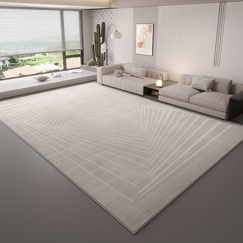 Contemporary Floor Carpets for Living Room, Grey Geometric Modern Rugs in Bedroom, Large Modern Rugs for Sale, Dining Room Modern Rugs-Silvia Home Craft