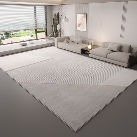 Simple Large Contemporary Floor Carpets, Grey Geometric Modern Rugs in Bedroom, Living Room Modern Area Rugs, Dining Room Modern Rugs-Silvia Home Craft