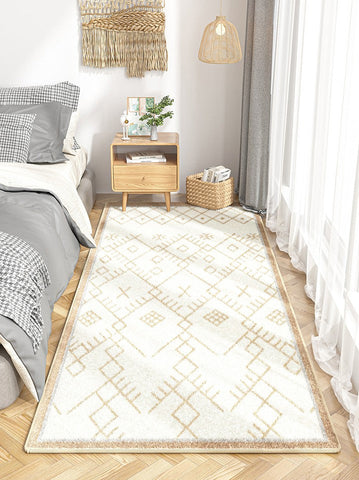 Geometric Contemporary Runner Rugs for Living Room, Thick Modern Runner Rugs Next to Bed, Bathroom Runner Rugs, Kitchen Runner Rugs, Hallway Runner Rugs-Silvia Home Craft
