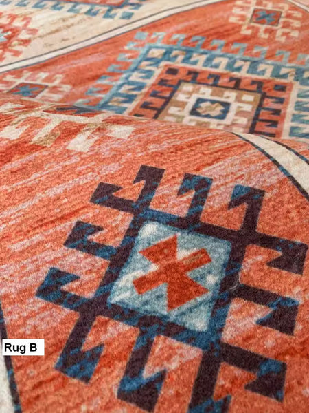 Living Room Vintage Area Rugs, Morocco Area Rugs for Dining Room, Traditional Persain Rugs for Bedroom, Traditional Colorful Persian Rugs-Silvia Home Craft