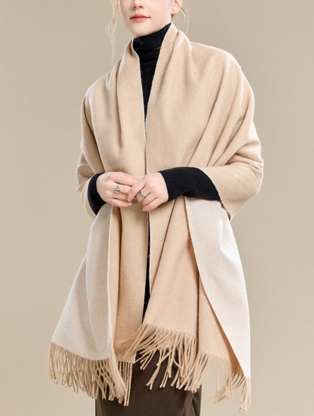 Light Brown Wool Scarf, Soft Wool Scarf for Women, Evening Wrap, Long Winter Shawl, Elegant Shawl, Warm Cape, Fashion Scarf, Christmas Gift, Gifts for Her-Silvia Home Craft