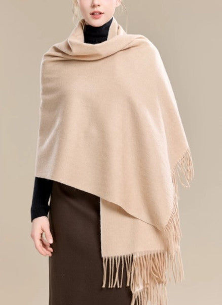 Light Brown Wool Scarf, Soft Wool Scarf for Women, Evening Wrap, Long Winter Shawl, Elegant Shawl, Warm Cape, Fashion Scarf, Christmas Gift, Gifts for Her-Silvia Home Craft