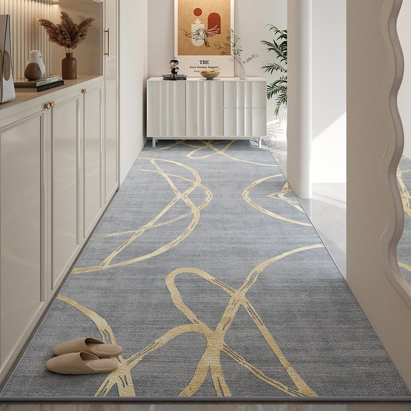 Gray Modern Long Hallway Runners, Long Narrow Runner Rugs, Non Slip Entryway Rug Ideas, Durable Indoor Carpet Mats, Soft Floor Covering For Corridor
