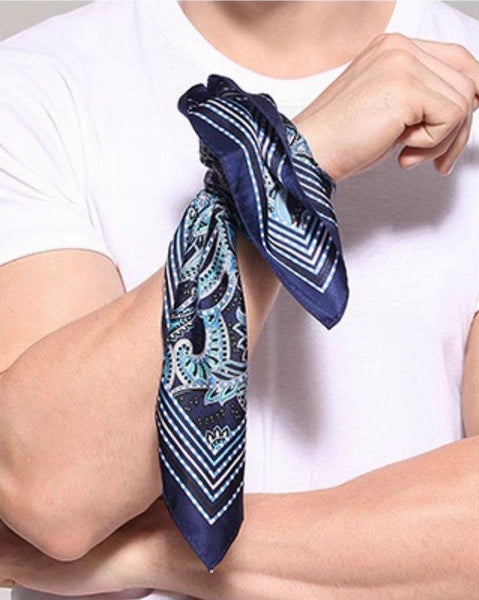 Pure Silk Square Scarf, Soft Silk Scarf Mens, Mens Dress Silk Scarf, Skinny Silk Scarf Men, Silk Neckerchief For Men, Summer Silk Scarf Men, Formal Silk Scarf Mens, Small Square Silk Scarf-Silvia Home Craft