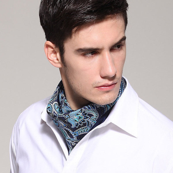 Pure Silk Square Scarf, Soft Silk Scarf Mens, Mens Dress Silk Scarf, Skinny Silk Scarf Men, Silk Neckerchief For Men, Summer Silk Scarf Men, Formal Silk Scarf Mens, Small Square Silk Scarf-Silvia Home Craft