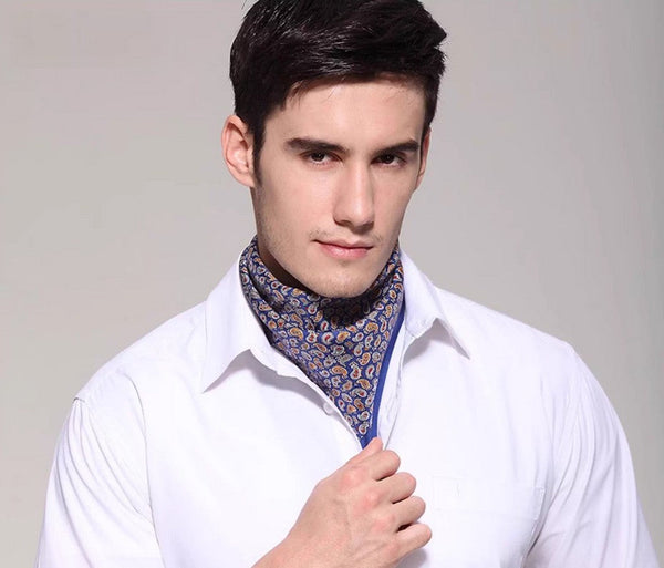 Mens Dress Silk Scarf, Skinny Silk Scarf Men, Pure Silk Square Scarf, Soft Silk Scarf Mens, Silk Neckerchief For Men, Summer Silk Scarf Men, Formal Silk Scarf Mens, Small Square Silk Scarf-Silvia Home Craft