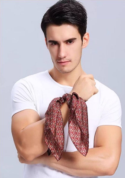 Small Silk Scarf Men, Silk Scarf For Suit, Professional Thin Silk Scarf, Mens Silk Neck Scarf, Silk Scarf For Work, Casual Silk Scarf Mens, Short Silk Scarf Business, Mens Silk Head Scarf-Silvia Home Craft