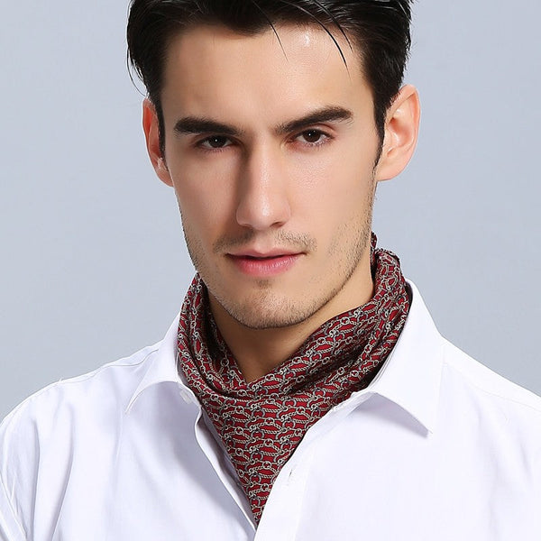 Small Silk Scarf Men, Silk Scarf For Suit, Professional Thin Silk Scarf, Mens Silk Neck Scarf, Silk Scarf For Work, Casual Silk Scarf Mens, Short Silk Scarf Business, Mens Silk Head Scarf-Silvia Home Craft