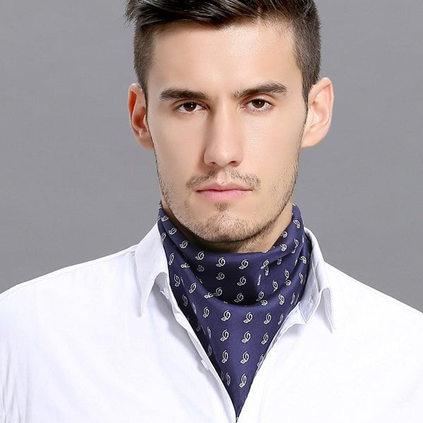Casual Silk Scarf Mens, Short Silk Scarf Business, Mens Silk Head Scarf, Professional Thin Silk Scarf, Mens Silk Neck Scarf, Silk Scarf For Work, Small Silk Scarf Men, Silk Scarf For Suit-Silvia Home Craft