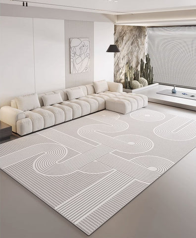Modern Rugs for Dining Room, Large Modern Rugs for Bedroom, Simple Large Modern Rugs for Living Room, Abstract Geometric Modern Rugs-Silvia Home Craft