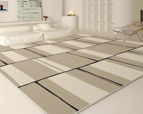 Bedroom Modern Floor Rugs, Modern Area Rug for Living Room, Contemporary Soft Rugs under Sofa, Large Area Rugs for Office-Silvia Home Craft