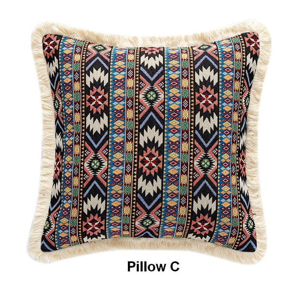 Large Bohemian Decorative Sofa Pillows for Living Room, Modern Geometric Pillows, Decorative Throw Pillows for Bedroom, Oriental Throw Pillow for Couch-Silvia Home Craft