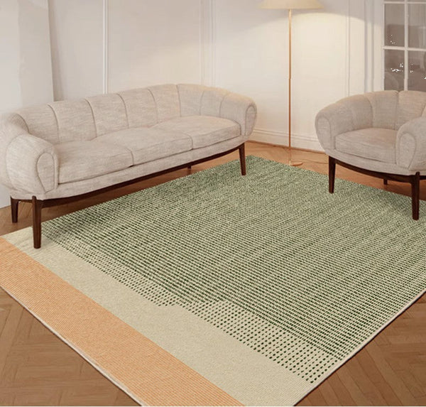 Contemporary Abstract Rugs for Dining Room, Living Room Modern Rug Ideas, Bedroom Floor Rugs, Green Abstract Rugs for Living Room-Silvia Home Craft