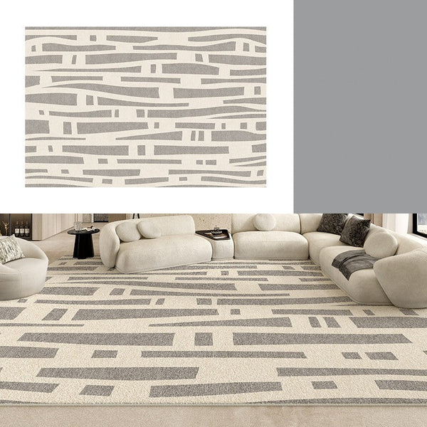 Large Modern Rugs for Living Room, Gray Geometric Area Rugs for Bedroom, Contemporary Area Rugs for Dining Room-Silvia Home Craft