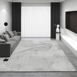 Geometric Modern Rugs for Sale, Modern Rug Placement Ideas for Living Room, Gray Rugs for Dining Room, Contemporary Modern Rugs for Bedroom-Silvia Home Craft