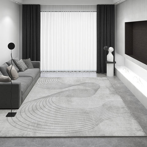 Geometric Modern Rugs for Sale, Modern Rug Placement Ideas for Living Room, Gray Rugs for Dining Room, Contemporary Modern Rugs for Bedroom-Silvia Home Craft
