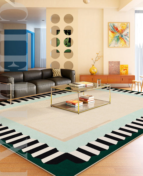 Living Room Contemporary Modern Rugs, Geometric Modern Rugs, Modern Carpets under Coffee Table, Colorful Modern Rugs for Bedroom-Silvia Home Craft