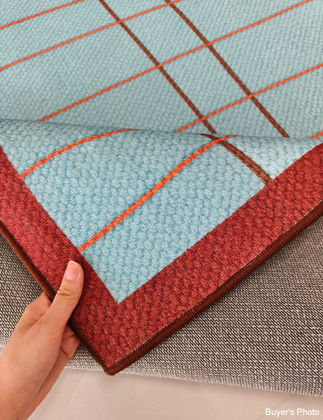 Modern Living Room Rug Ideas, Mid Century Contemporary Rugs, Geometric Modern Area Rugs, Blue Modern Rugs for Dining Room-Silvia Home Craft