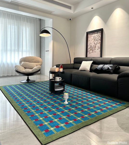 Contemporary Modern Rugs for Living Room, Mid Century Modern Rugs, Colorful Absract Rugs for Bedroom, Minimalist Geometric Rugs for Living Room-Silvia Home Craft