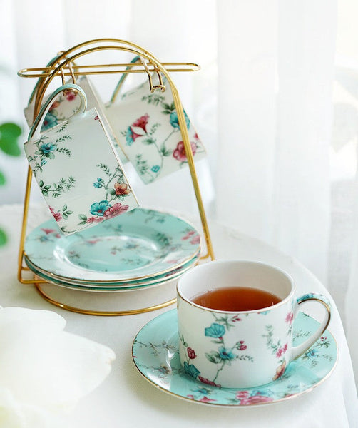 Elegant Coffee Cup, Porcelain Tea cups, British Tea Cup Set, Vintage Tea Cup Set, Afternoon Tea Cup with Saucer Set, Porcelain Coffee Cups, Coffee Cup in Gift Box-Silvia Home Craft