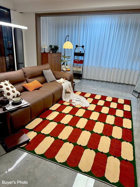 Geometric Modern Rugs, Mid Century Contemporary Rugs, Modern Living Room Rug Ideas, Colorful Area Rugs for Dining Room-Silvia Home Craft
