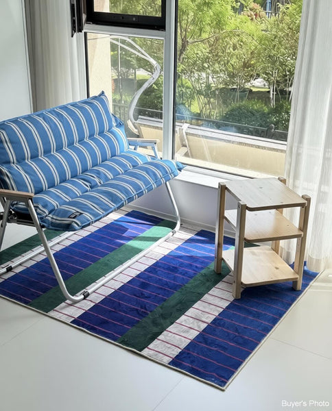 Living Room Rug Ideas, Mid Century Modern Rugs, Bedroom Modern Floor Carpet, Blue Modern Rug Designs, Contemporary Modern Rugs for Dining Room-Silvia Home Craft