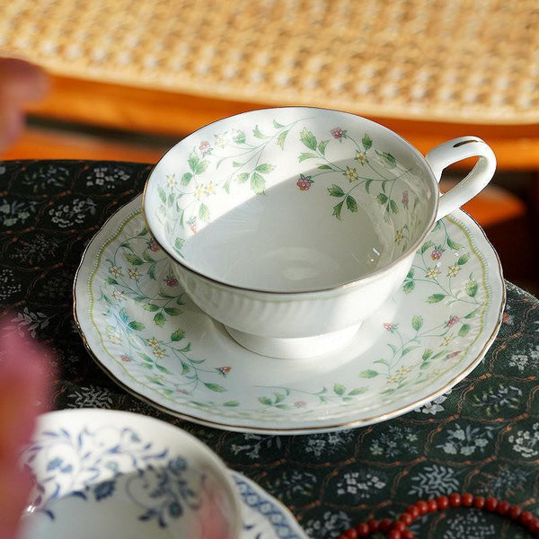 Traditional Tea Cup Set, Porcelain Tea Cups, Floral Tea Cup Set, Classic British Tea Cups, Elegant Tea Cup With Saucer, Ceramic Tea Cup with Saucer, Tea Cup Set, Vintage Tea Cup Set, Modern Ceramic Cups-Silvia Home Craft