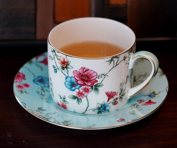 Elegant Coffee Cup, Porcelain Tea cups, British Tea Cup Set, Vintage Tea Cup Set, Afternoon Tea Cup with Saucer Set, Porcelain Coffee Cups, Coffee Cup in Gift Box-Silvia Home Craft