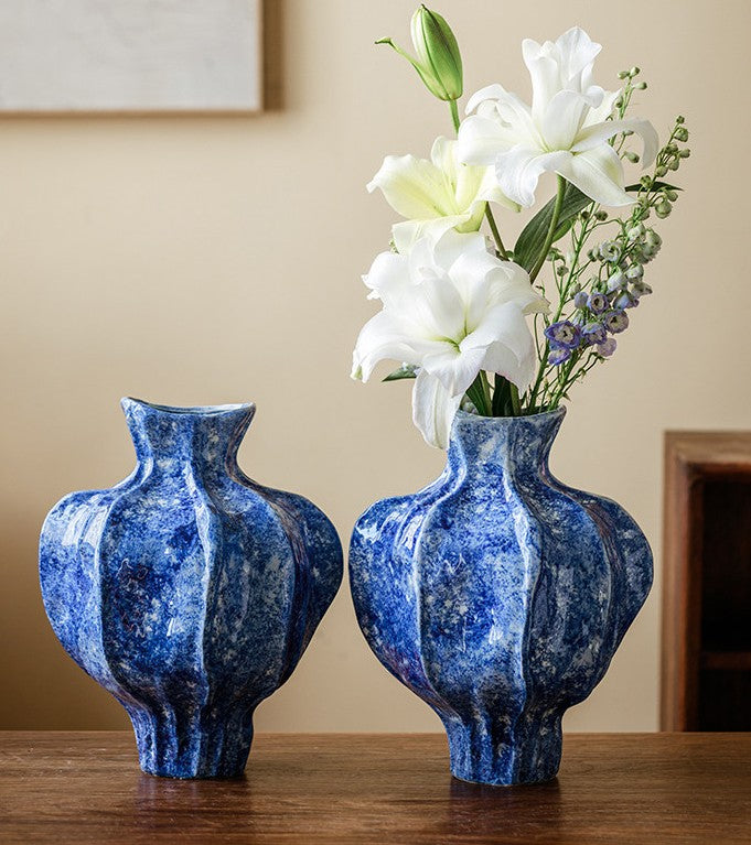 Modern Pottery Flower Vases Handmade Flower Vases On Table, Artisan Stoneware, Organic Shapes