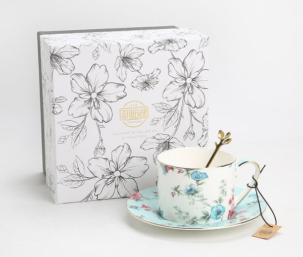 Vintage Tea Cup Set, Elegant Coffee Cup, Porcelain Tea cups, British Tea Cup Set, Afternoon Tea Cup with Saucer Set, Porcelain Coffee Cups, Coffee Cup in Gift Box-Silvia Home Craft