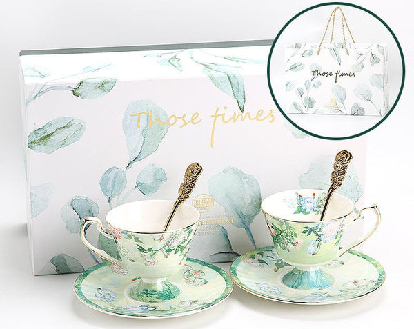 Porcelain Tea Saucer, Ceramic Tea Cup Set, British Tea Cup Set, Luxury Tea Cup Set, Elegant Coffee Cup-Silvia Home Craft