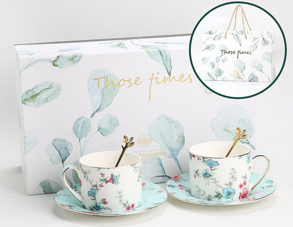Vintage Tea Cup Set, Elegant Coffee Cup, Porcelain Tea cups, British Tea Cup Set, Afternoon Tea Cup with Saucer Set, Porcelain Coffee Cups, Coffee Cup in Gift Box-Silvia Home Craft