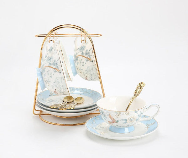 Luxury Tea Cup with Saucer, Elegant Coffee Cup, Ceramic Tea Cup Set, Porcelain Coffee Cup, Porcelain Tea cups, British Tea Cup Set, Afternoon Tea Cup with Saucer Set-Silvia Home Craft