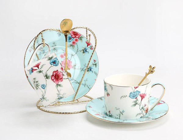 Elegant Coffee Cup, Porcelain Tea cups, British Tea Cup Set, Vintage Tea Cup Set, Afternoon Tea Cup with Saucer Set, Porcelain Coffee Cups, Coffee Cup in Gift Box-Silvia Home Craft