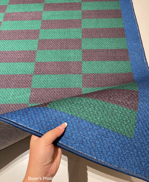 Modern Living Room Rug Ideas, Geometric Contemporary Area Rugs, Green Mid Century Modern Rugs, Colorful Modern Rugs for Dining Room-Silvia Home Craft