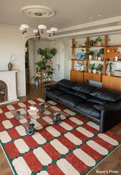Geometric Modern Rugs, Mid Century Contemporary Rugs, Modern Living Room Rug Ideas, Colorful Area Rugs for Dining Room-Silvia Home Craft