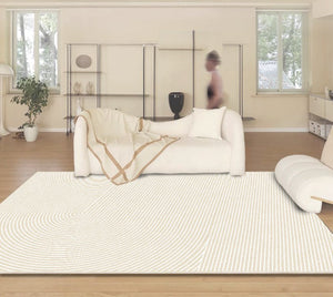 Abstract Modern Carpets for Dining Room, Geometric Contemporary Rugs Next to Bed, Contemporary Modern Rugs for Sale, Cream Color Modern Rugs for Living Room-Silvia Home Craft