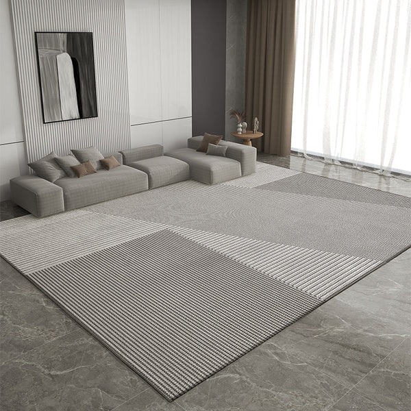 Modern Rug Placement Ideas for Bedroom, Contemporary Modern Rugs for Living Room, Geometric Modern Rugs for Sale, Gray Rugs for Dining Room-Silvia Home Craft