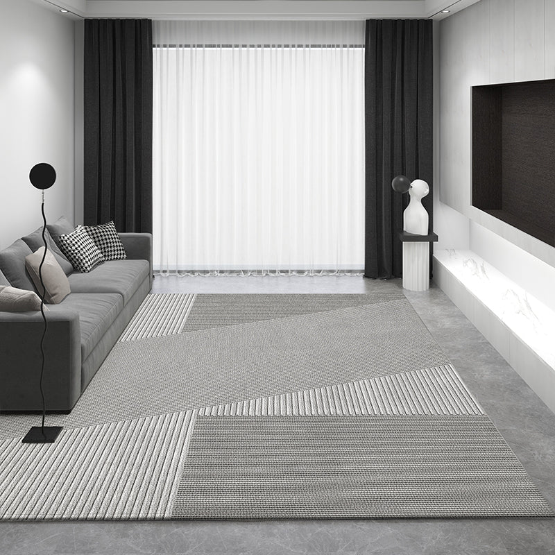 Modern Rug Placement Ideas for Bedroom, Contemporary Modern Rugs for Living Room, Geometric Modern Rugs for Sale, Gray Rugs for Dining Room-Silvia Home Craft