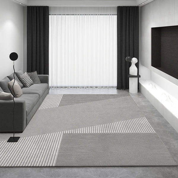 Modern Rug Placement Ideas for Bedroom, Contemporary Modern Rugs for Living Room, Geometric Modern Rugs for Sale, Gray Rugs for Dining Room-Silvia Home Craft
