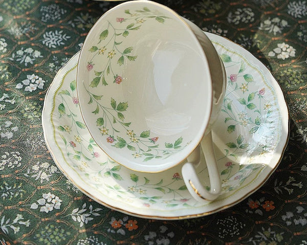 Floral Tea Cup Set, Classic British Tea Cups, Traditional Tea Cup Set, Porcelain Tea Cups, Elegant Tea Cup With Saucer, Ceramic Tea Cup with Saucer, Tea Cup Set, Vintage Tea Cup Set, Modern Ceramic Cups-Silvia Home Craft