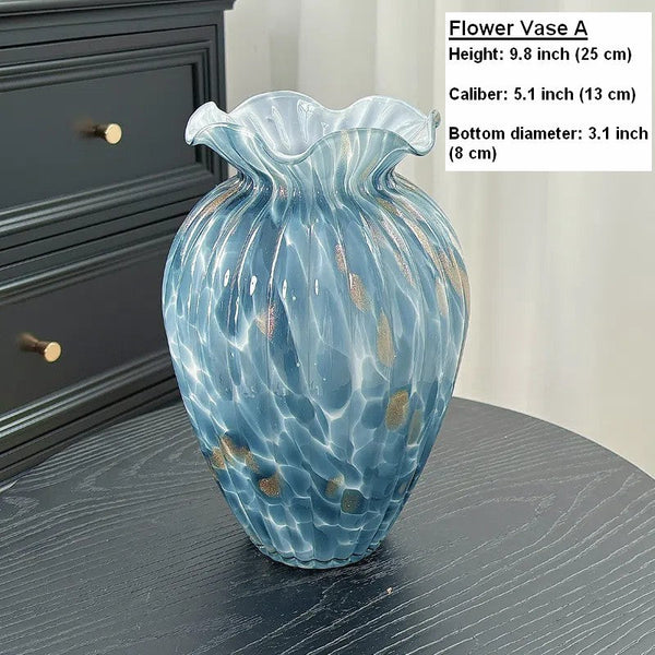 Modern Glass Bud Vases, Centerpiece Vases on Table, Handmade Liuli Vases, Color Glaze Vase, Contemporary Vases for Modern Home Decor-Silvia Home Craft
