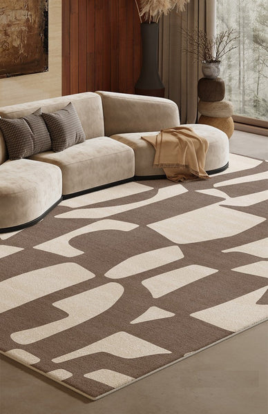 Abstract Contemporary Rugs for Bedroom, Modern Rugs under Sofa, Dining Room Floor Rugs, Modern Rug Ideas for Living Room-Silvia Home Craft