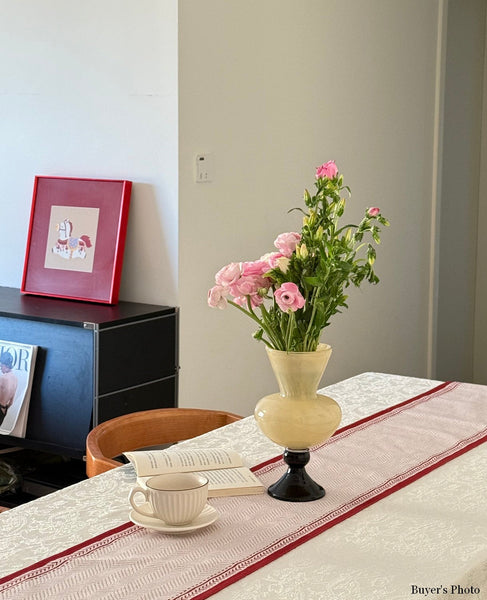 Unique Decorative Glass Vase, Centerpiece Contemporary Vases on Table, Mid Century Glass Vases, Handmade Modern Vases for Living Room, Modern Glass Vase for Flowers-Silvia Home Craft